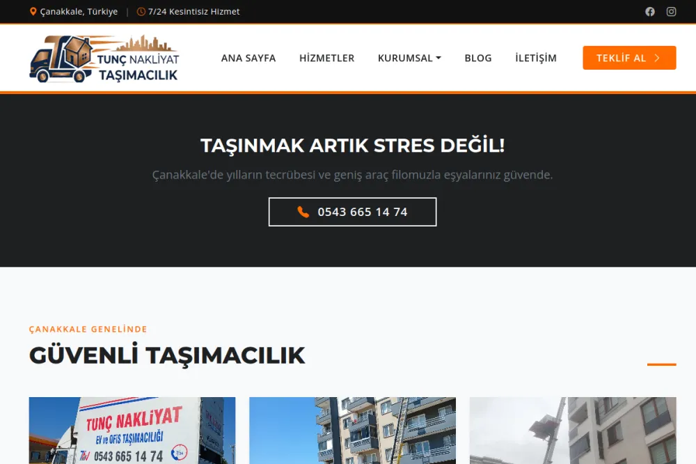 Tunç Nakliyat | Çanakkale Evden Eve Nakliyat &amp; Asansörlü Taşıma