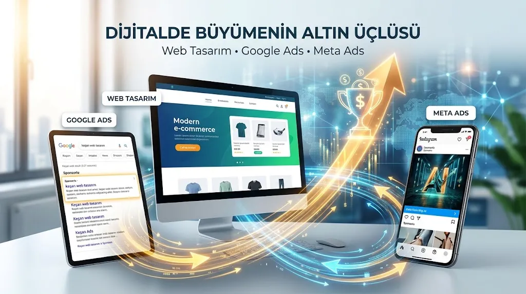 Dijitalde Büyümenin Altın Üçlüsü: Web Tasarım, Google ve Meta Reklamları Birlikte Nasıl Harikalar Yaratır?