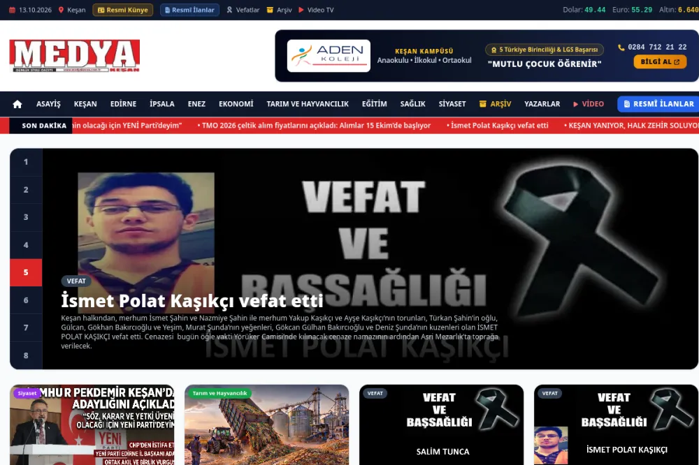 Medya Keşan - Keşan ve Bölge Haberleri